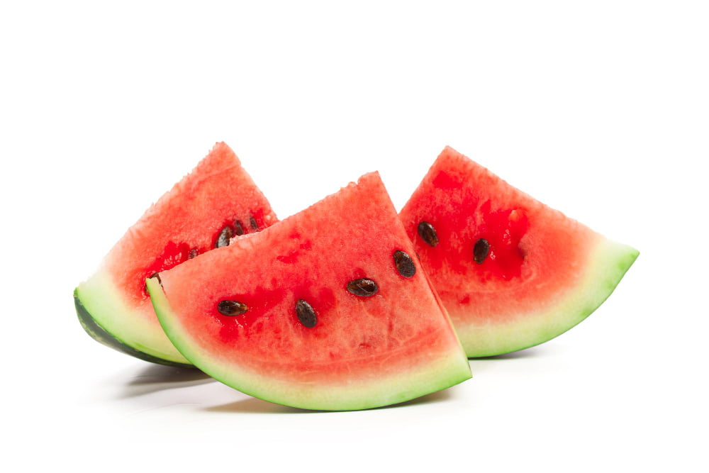 slice watermelon white background